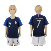 France 7 GRIEZMANN Home Youth 2018 FIFA World Cup Soccer Jersey