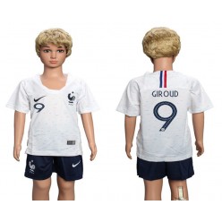 France 9 GIROUD Away Youth 2018 FIFA World Cup Soccer Jersey