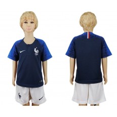 France Home Youth 2018 FIFA World Cup Soccer Jersey