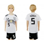 Germany 5 HUMMELS Home Youth 2018 FIFA World Cup Soccer Jersey