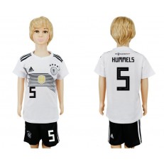 Germany 5 HUMMELS Home Youth 2018 FIFA World Cup Soccer Jersey