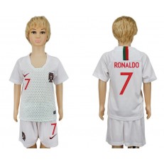 Portugal 7 RONALDO Away Youth 2018 FIFA World Cup Soccer Jersey
