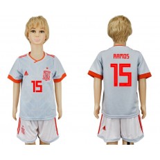 Spain 15 RAMOS Away Youth 2018 FIFA World Cup Soccer Jersey