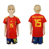 Spain 15 SERGIO RAMOS Youth Home 2018 FIFA World Cup Soccer Jersey