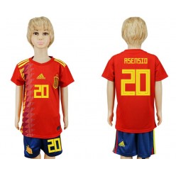 Spain 20 ASENSIO Youth Home 2018 FIFA World Cup Soccer Jersey