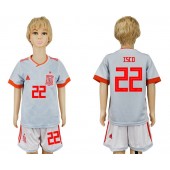 Spain 22 ISCO Away Youth 2018 FIFA World Cup Soccer Jersey