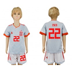 Spain 22 ISCO Away Youth 2018 FIFA World Cup Soccer Jersey