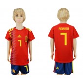 Spain 7 MORATA Youth Home 2018 FIFA World Cup Soccer Jersey