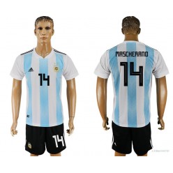 Argentina 14 MASCHERANO Home 2018 FIFA World Cup Soccer Jersey