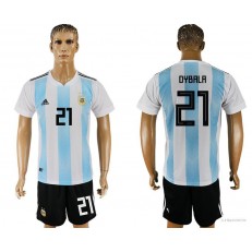 Argentina 21 DYBALA Home 2018 FIFA World Cup Soccer Jersey