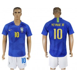 Brazil 10 NEYMAR JR Away 2018 FIFA World Cup Soccer Jersey