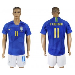 Brazil 11 COUTINHO Away 2018 FIFA World Cup Soccer Jersey