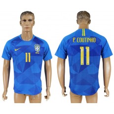 Brazil 11 COUTINHO Away 2018 FIFA World Cup Soccer Thailand Soccer Jersey