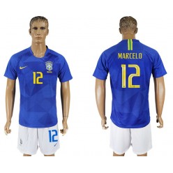 Brazil 12 MARCELO Away 2018 FIFA World Cup Soccer Jersey