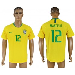 Brazil 12 MARCELO Home 2018 FIFA World Cup Soccer Thailand Soccer Jersey
