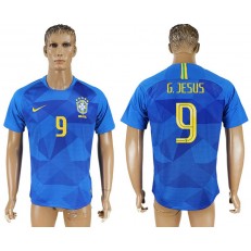 Brazil 9 JESUS Away 2018 FIFA World Cup Soccer Thailand Soccer Jersey