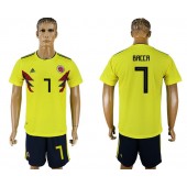 Colombia 7 BACCA Home 2018 FIFA World Cup Soccer Jersey