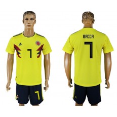 Colombia 7 BACCA Home 2018 FIFA World Cup Soccer Jersey