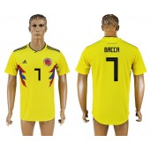 Colombia 7 BACCA Home 2018 FIFA World Cup Soccer Thailand Soccer Jersey
