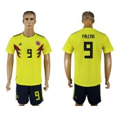 Colombia 9 FALCAO Home 2018 FIFA World Cup Soccer Jersey