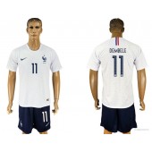 France 11 DEMBELE Away 2018 FIFA World Cup Soccer Jersey