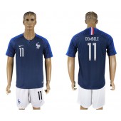 France 11 DEMBELE Home 2018 FIFA World Cup Soccer Jersey