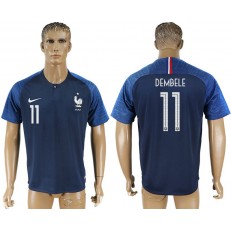 France 11 DEMBELE Home 2018 FIFA World Cup Soccer Thailand Soccer Jersey