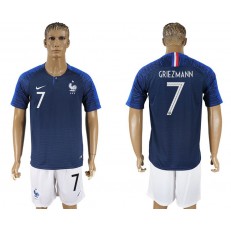France 7 GRIEZMANN Home 2018 FIFA World Cup Soccer Jersey