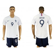 France 9 GIROUD Away 2018 FIFA World Cup Soccer Jersey