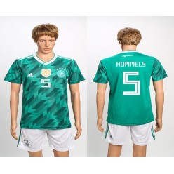 Germany 5 HUMMELS Away 2018 FIFA World Cup Soccer Jersey