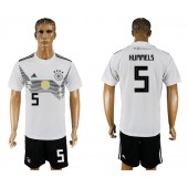 Germany 5 HUMMELS Home 2018 FIFA World Cup Soccer Jersey