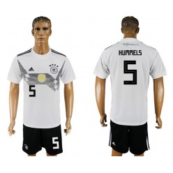 Germany 5 HUMMELS Home 2018 FIFA World Cup Soccer Jersey