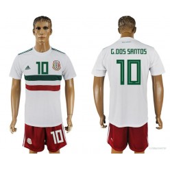 Mexico 10 DOS SANTOS Away 2018 FIFA World Cup Soccer Jersey