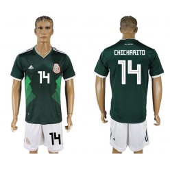 Mexico 14 CHICHARITO Home 2018 FIFA World Cup Soccer Jersey