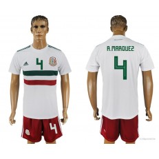 Mexico 4 MARQUEZ Away 2018 FIFA World Cup Soccer Jersey