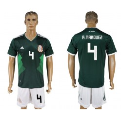 Mexico 4 MARQUEZ Home 2018 FIFA World Cup Soccer Jersey