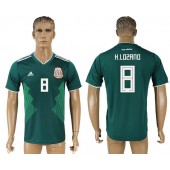 Mexico 8 LOZANO Home 2018 FIFA World Cup Thailand Soccer Jersey