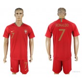 Portugal 7 RONALDO Home 2018 FIFA World Cup Soccer Jersey
