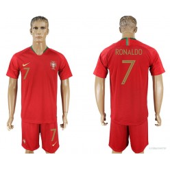 Portugal 7 RONALDO Home 2018 FIFA World Cup Soccer Jersey