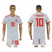 Spain 10 FABREGAS Away 2018 FIFA World Cup Soccer Jersey