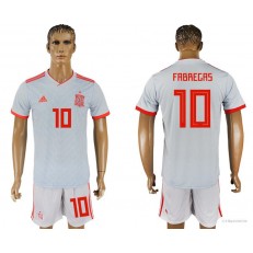 Spain 10 FABREGAS Away 2018 FIFA World Cup Soccer Jersey