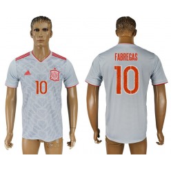 Spain 10 FABREGAS Away 2018 FIFA World Cup Soccer Thailand Soccer Jersey