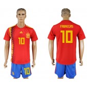 Spain 10 FABREGAS Home 2018 FIFA World Cup Soccer Jersey