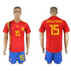 Spain 15 RAMOS Home 2018 FIFA World Cup Soccer Jersey