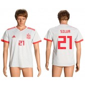 Spain 21 SILVA Away 2018 FIFA World Cup Soccer Thailand Soccer Jersey