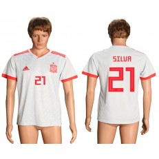 Spain 21 SILVA Away 2018 FIFA World Cup Soccer Thailand Soccer Jersey