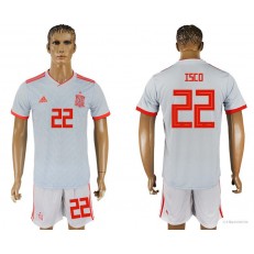 Spain 22 ISCO Away 2018 FIFA World Cup Soccer Jersey