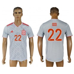 Spain 22 ISCO Away 2018 FIFA World Cup Soccer Thailand Soccer Jersey