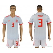 Spain 3 PIQUE Away 2018 FIFA World Cup Soccer Jersey