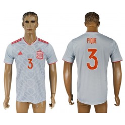 Spain 3 PIQUE Away 2018 FIFA World Cup Soccer Thailand Soccer Jersey